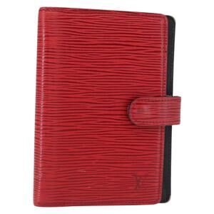 LOUIS VUITTON Epi Agenda PM Day Planner Cover Red R20057 LV Auth BA7725